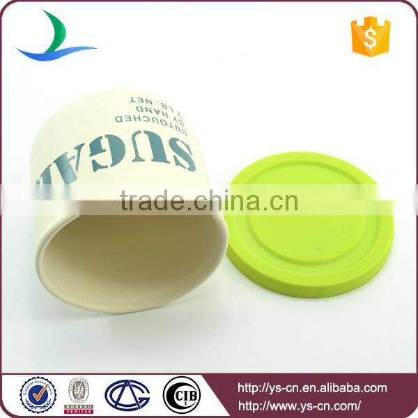small round decal canister with sugar wholesale