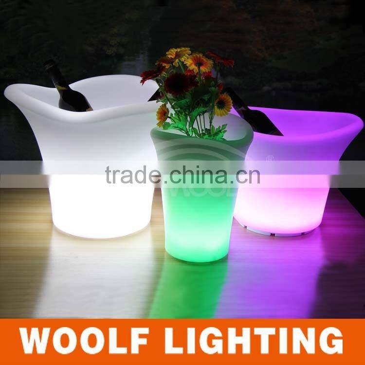 Modern Table Decor Small Color LED Lighted Ice Bucket