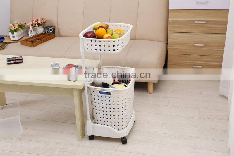 Plastic Household laundry basket clothing barrels Laundry Basket Sorter Care Rolling Cart