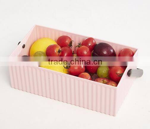 cy268 Decorative Plastic Home Office Storage Boxes Desktop Basket Organizer Handle Bathroom Kitchen Home Office Tidy Box