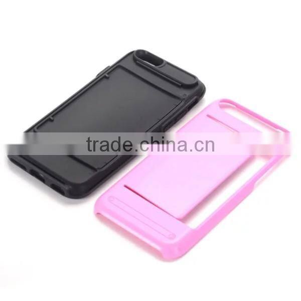 TPU + PC combo mobile phone case cover with card slot for iPhone 7