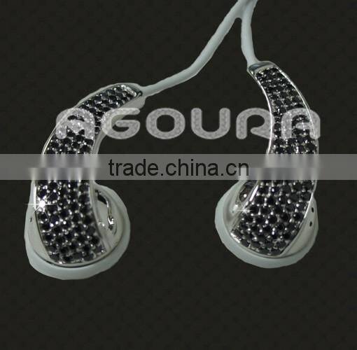 For iphone5/6/6s/plus in-ear earphone, luxury earphone with crystal for music,luxury earphone