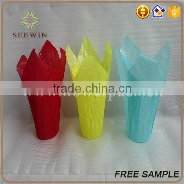 wholesale various colors bopp plastic flower pot