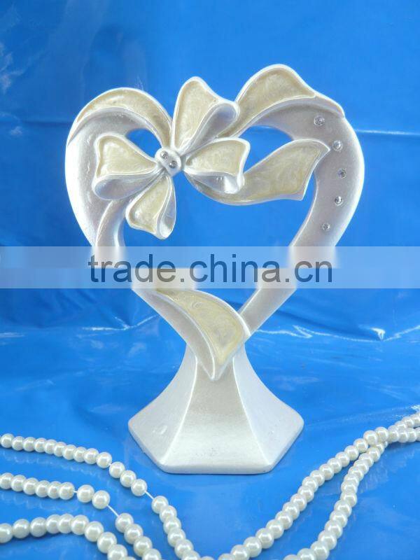 heart with bow cake decoration cake topper wedding figurine