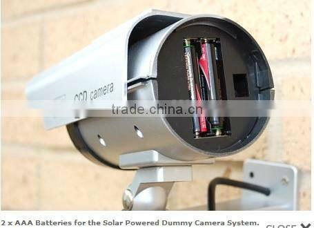 ABS waterproof dummy fake mini wireless bullet camera w/ blinking red LED light for indoor or outdoor use