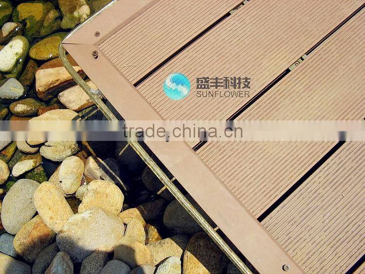 145*23 Anti-slip WPC Grooved Decking for Garden