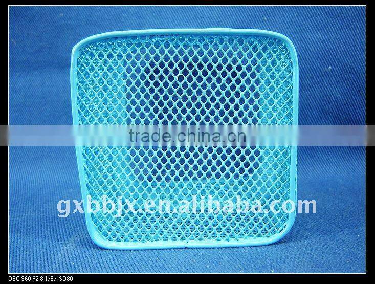 Square blue wire mesh storage brush holders basket