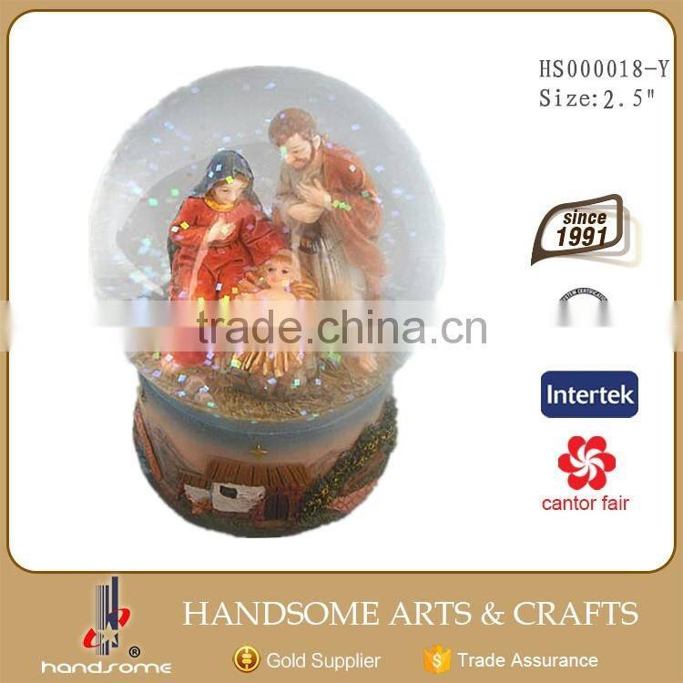 2.5 Inch Home Desk Decoration Religious Items Holy Family Water Ball