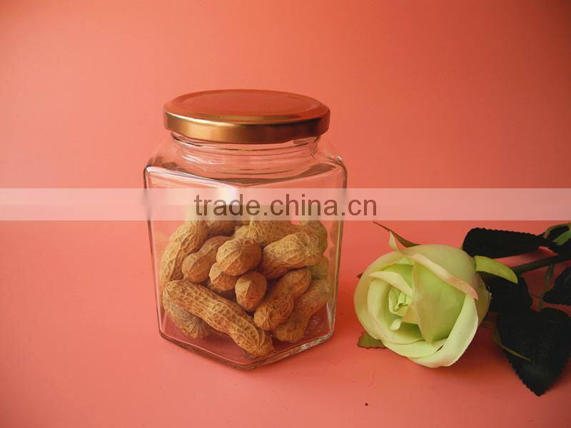 ecofriendly feature squat hexagon glass ketchup jar