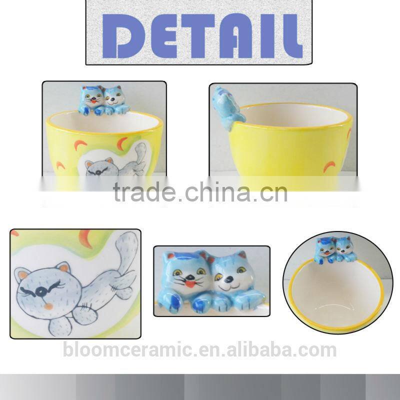 newly design ceramic cute cat cereal bowl