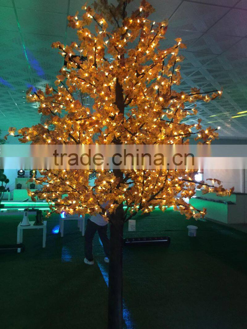 high quality LED maple tree with yellow color,led christmas trees park decoration