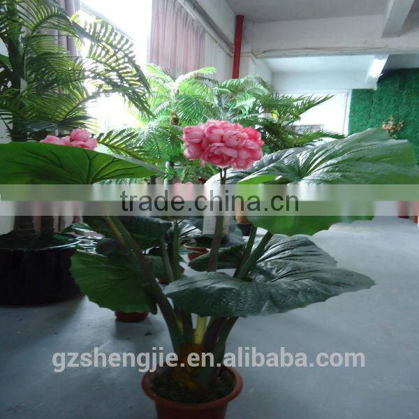 LXY081334 wedding decoration artificial begonia flower plant plastic shrubs evergreen bonsai