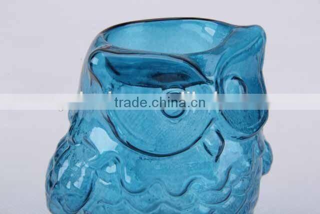 Home decor/Owl shaped glass candle holder