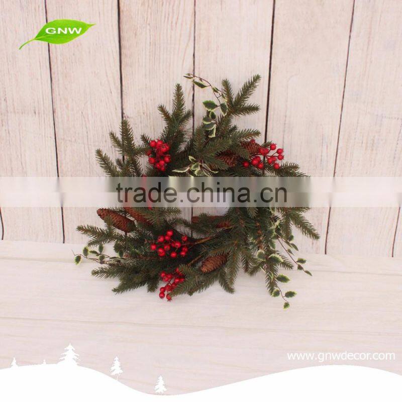 GNW CHWR-1605020 Alibaba Most Competitive red berry christmas wreath for indoor decoration
