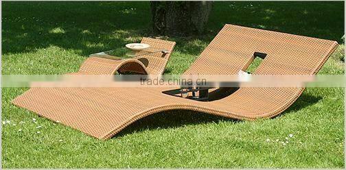 China evensun outdoor furniture factory wicker pool lounge chairs
