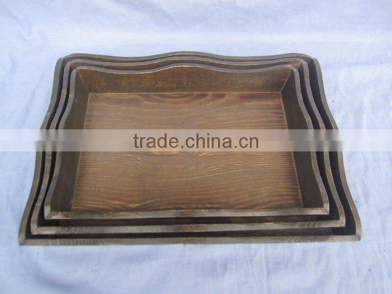 environmentally friendly black wooden food serving tray