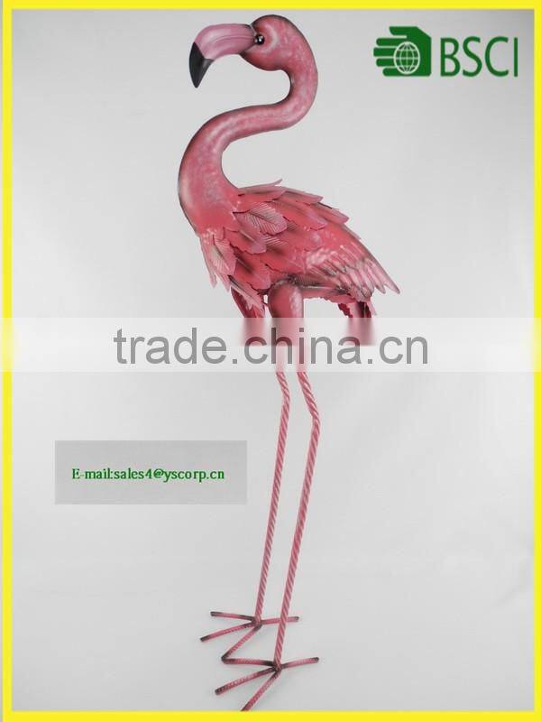 Metal Material and Ornaments Type home and garden decoration Pink Flamingo for Graden yard lawn Bird animal art decoration