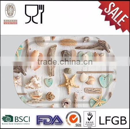 Classic yellow color melamine breakfast trays wholesale melamine trays