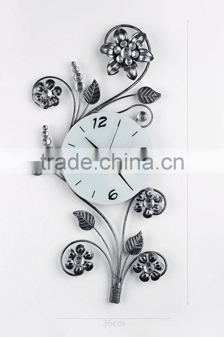 flower vintage metal wall clock GZH110 home accessories