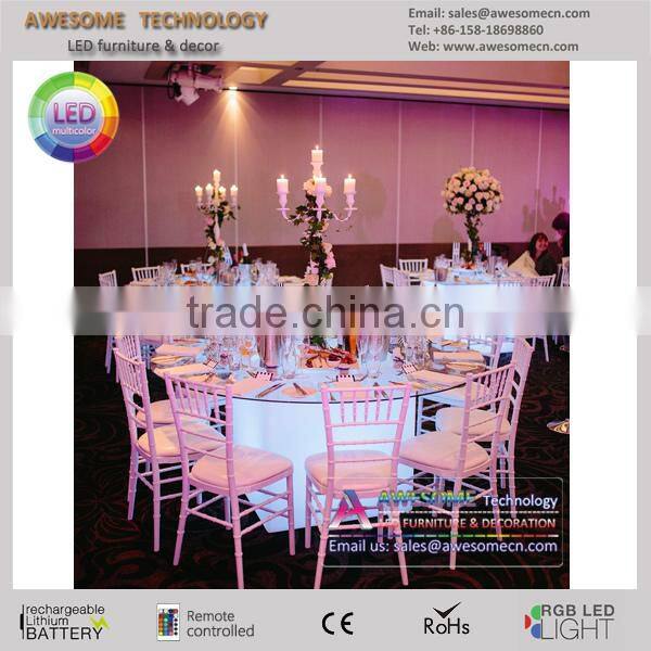LED lighted up plastic restaurant table / banquet table set