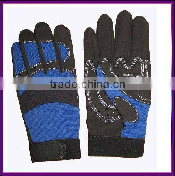 Reflective back synthetic leather mechanic glove