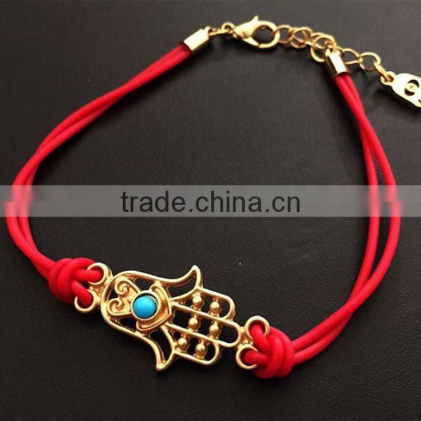 gold hamsa hand rubber bracelet