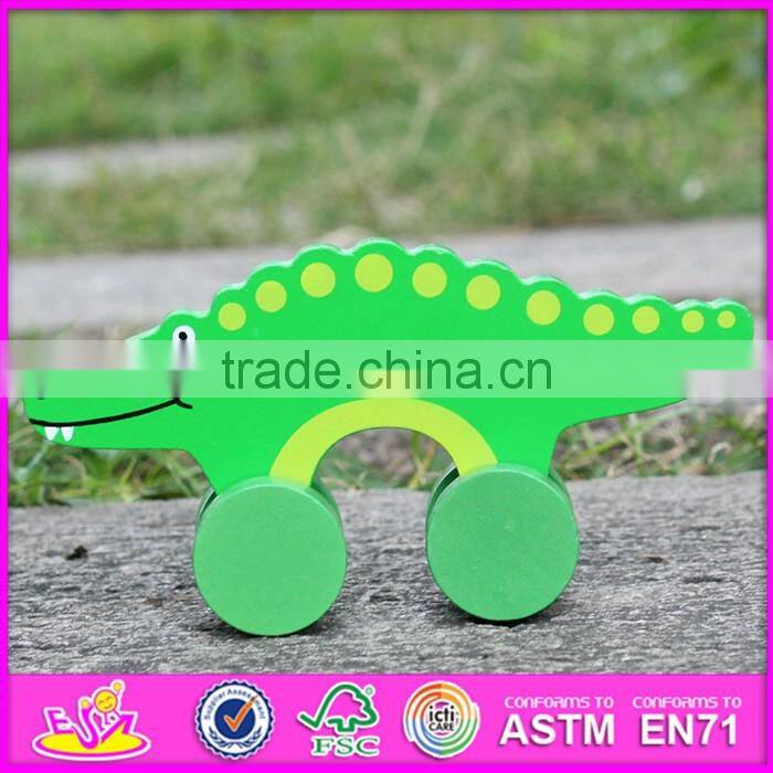 2017 New products kids animal toy wooden crocodile car toy W04A318