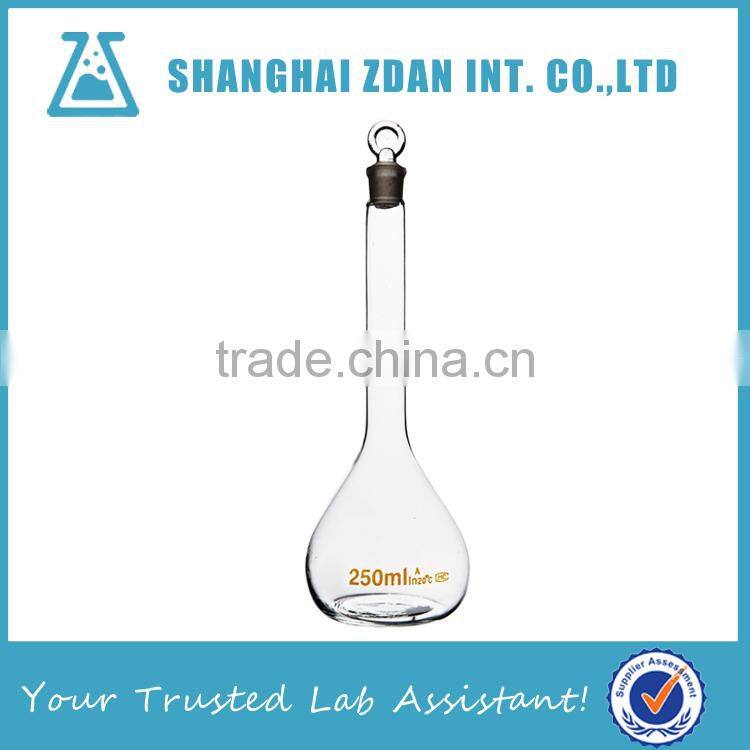 250ml Graduated Volumetric Flask with Ground-in Glass Stopper or Plastic Stopper