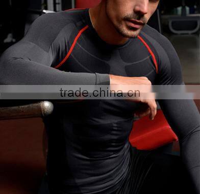 2016 Men Running Cycling Tight Sportswear Long Sleeve Breathable Quick-Dry Basketball Jersey Compression Shirt