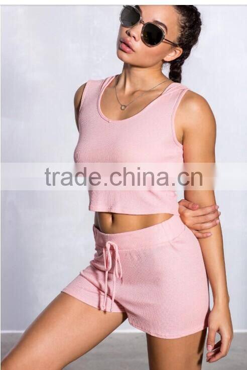 2017 New Tank Top and Shorts Sports two piece wear