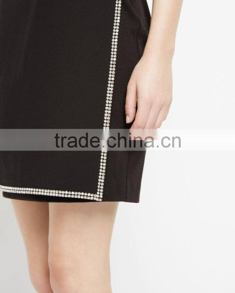Women Clothing A-Line Double Layer beaded applique Dresses