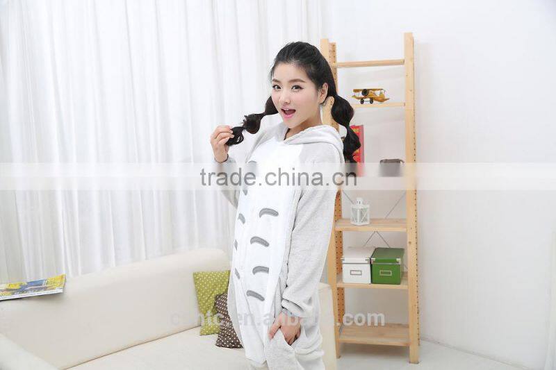 flannel cartoon adult animal jumpsuit animal pajamas jumpsuit totoro design