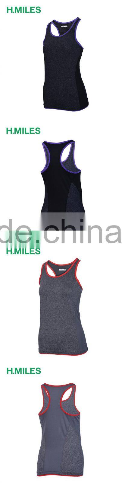 Custom OEM Workout Plain Elastic Cool Dry woman tank top Women Gym Sports Yoga Jogging Tank Top