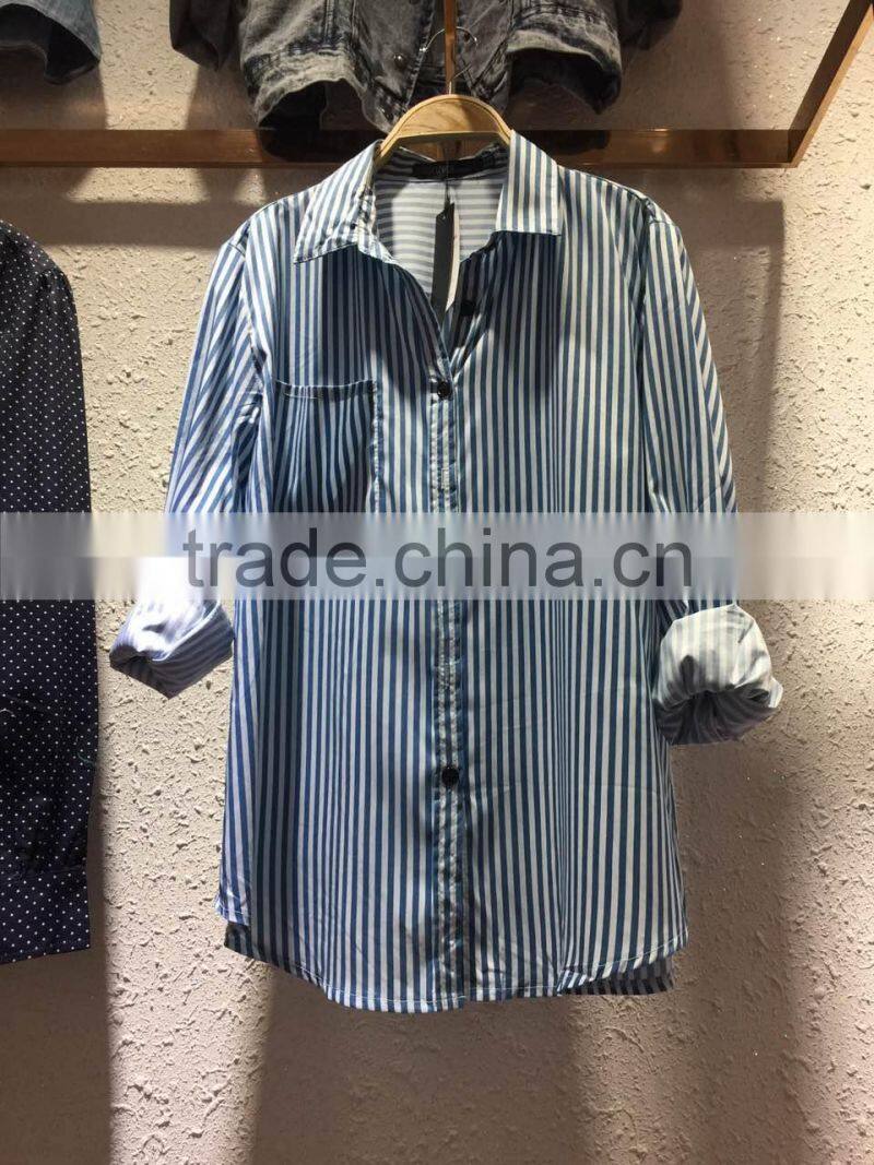 GZY shirt button long sleeve women slim shirt 2017 high quality stock export Middle East factory cheap delievery 2017 comfort