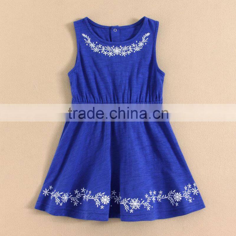 MOMANDBAB NEW ARRIVAL Kids Dress Girls Kids Clothing Summer Kids Blue White Striped Dress