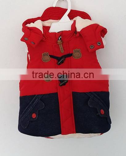 kids cute red navy short sleeve cotton padded