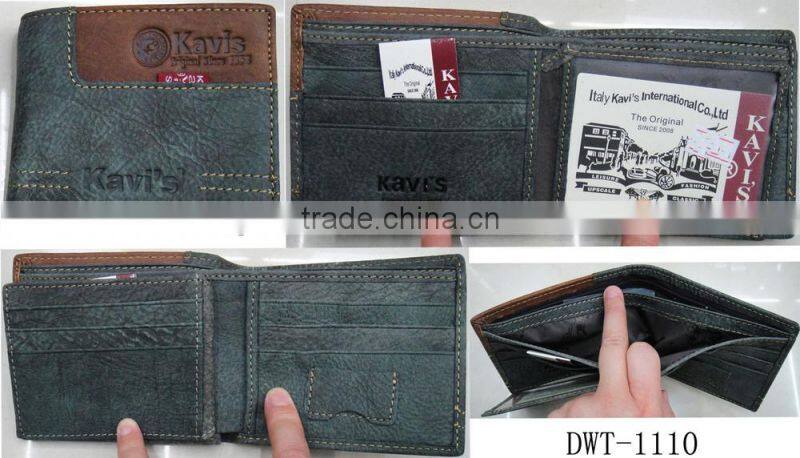 Fashion Golden factory men genuine leather patches work new wallet