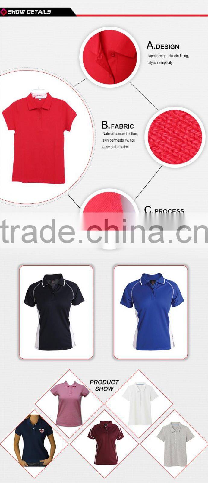 Top quality 100% cotton custom polo shirt