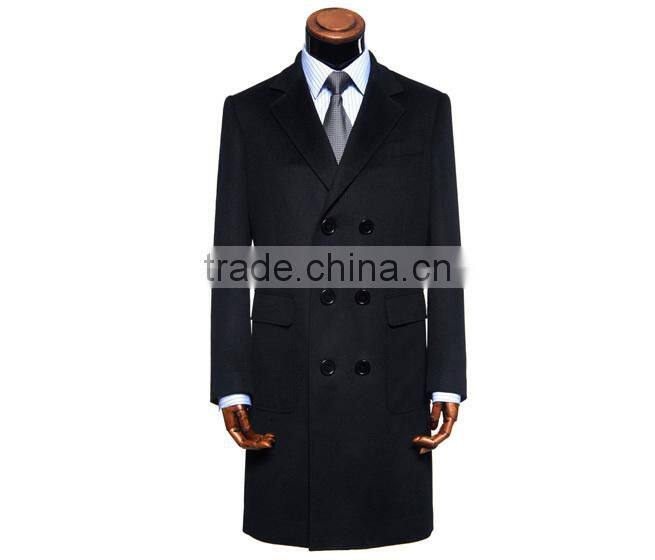 Fashion Design Wool Fabric Double-Breasted Men Coat