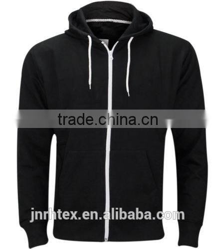 Mens Boys Plain American Fleece Zip Up Hoodie Sweatshirt