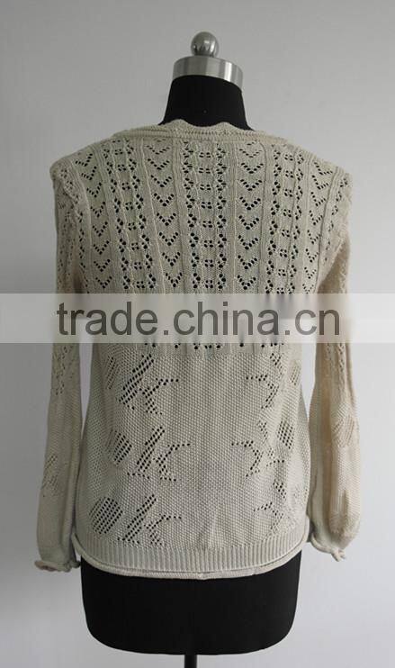 Ladies Fashion acrylic/cotton sweater cardigan sweater 2014