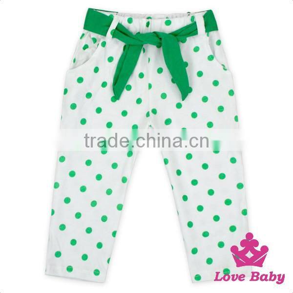 Best Selling Designs Pictures For Children Green Flower&Pants Baby Gril Boutique Clothing