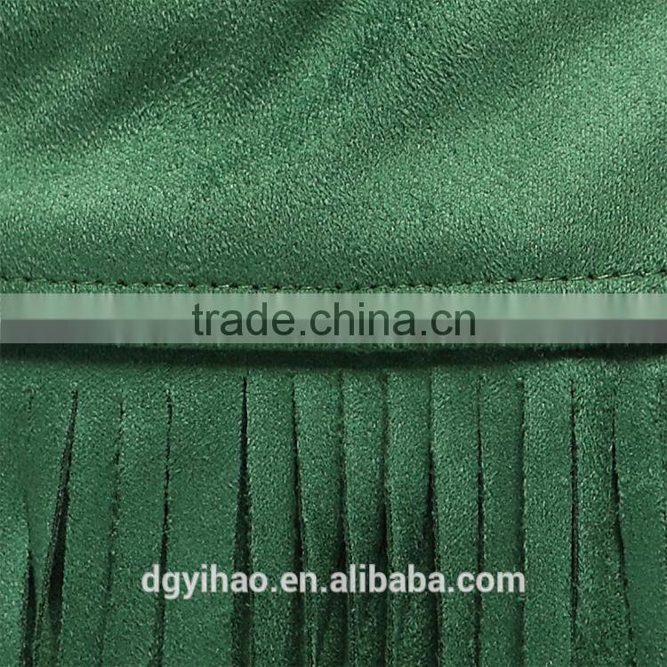 Dongguan Yihao 2015 fashion style high quality faux suede skirt with tassel fashional suede leather skirt