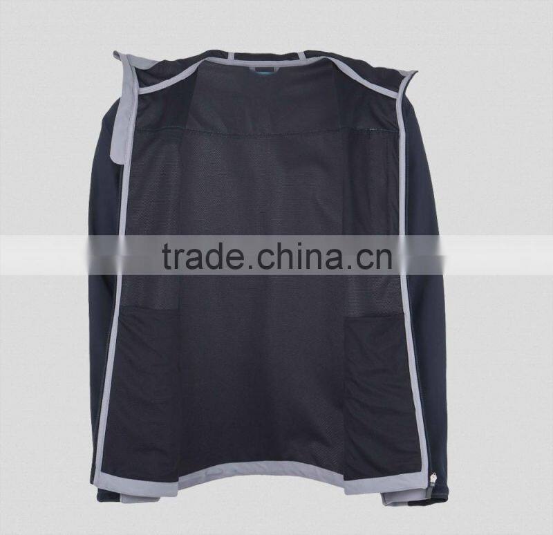 New arrived mans cycling jacket grey soft shell fleece lined jacket