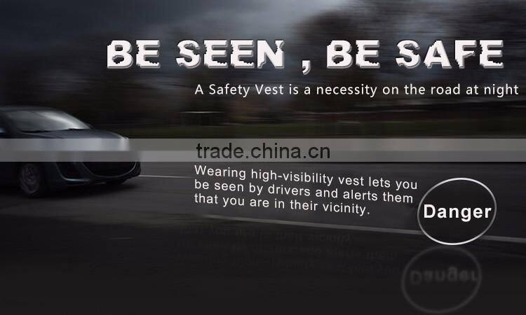 Wholesale safety simple style red mesh reflective tool led safety vest