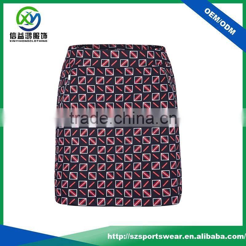 Latest Design Sublimation fashional ladies fitted pencil golf skort