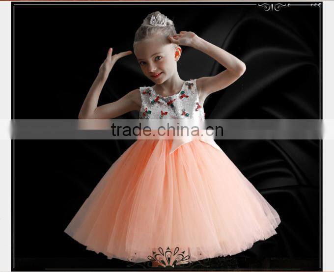 Hot Sale Wedding Dress For Flower Girls Pretty Girl Summer Dress For Performance Fancy Kids Clothing GD90427-8