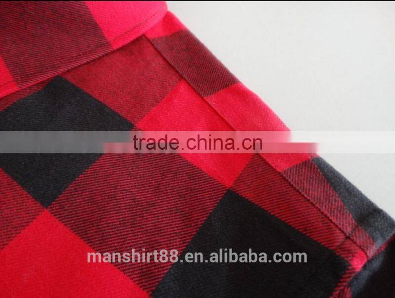latest fashion custom designer big check flannel shirt