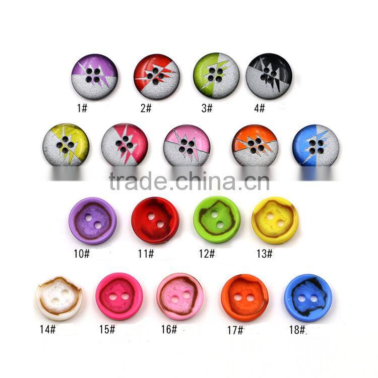 Factory Direct Sales 8Colors 12.5mm Resin Button Candy Colors Fine Side Kids Button Children DIY Buttons