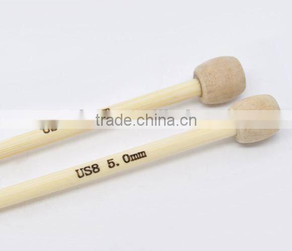1Pair/pack 23cm Single Pointed Bamboo Knitting Needle